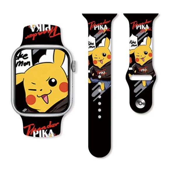 Pokemon Pikachu Apple Watch Band 38/ 40/ 41/ 42  mm Series SE 9 7 6 5 4 3 Strap - Picture 1 of 4